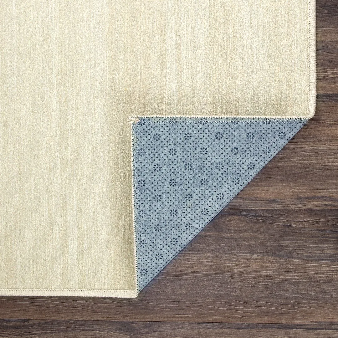 361470WEB – CRYSTAL ART Carpet, 3 Foot x 5 Foot Solid Cream Polyester Polypropylene Backing Stain Re - view 3